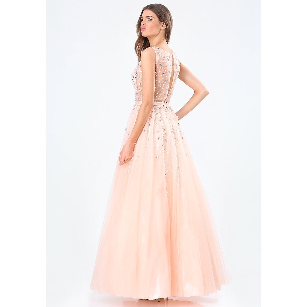 EMBELLISHED DEEP V GOWN DRESS - Picture 2 of 8