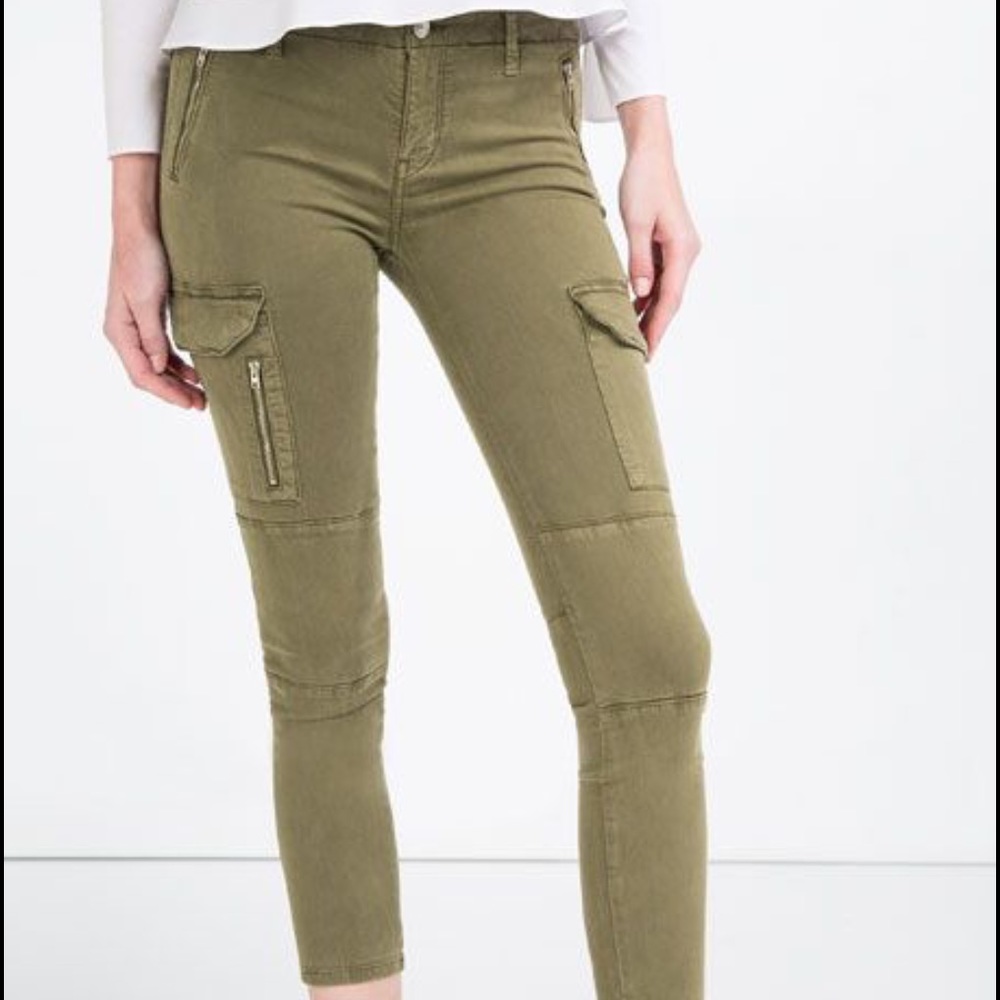 Zara Women Cargo Olive Pants