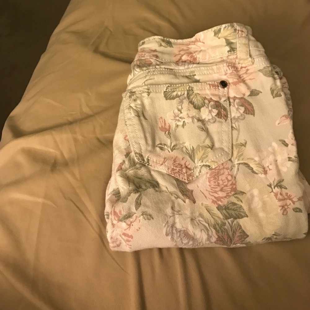 Floral patterned jeans