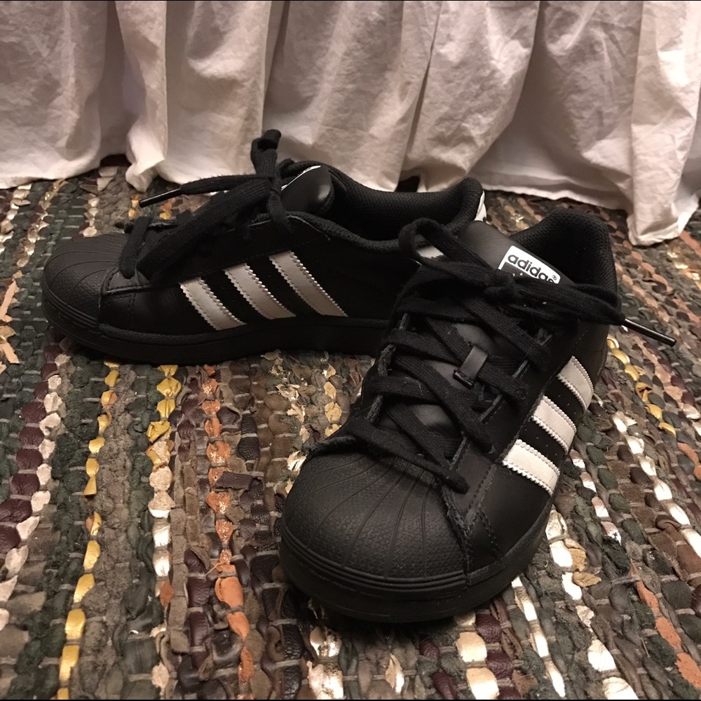 White on Black Superstar turtle shell ADIDAS