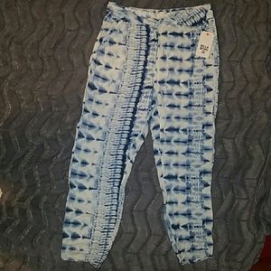 Billabong Cropped Tie Dye Linen Pants