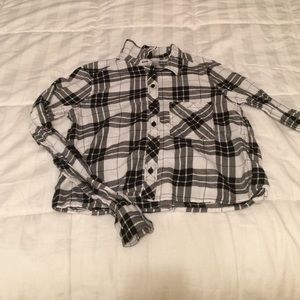 Cropped black and white flannel from h&m