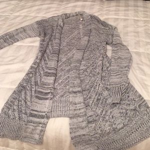 Black and white knit cardigan