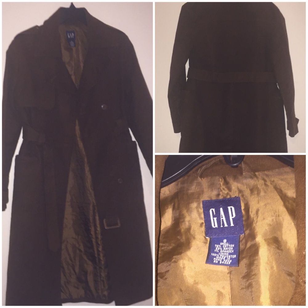 GAP Cotton blend brown trench coat size small