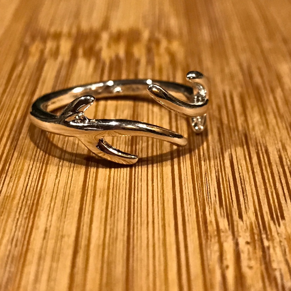 NWT Rustic Sterling Silver Plated Antler Ring