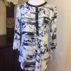 Floral Ellen Tracy Button Down Blouse