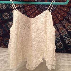 Lace white tank