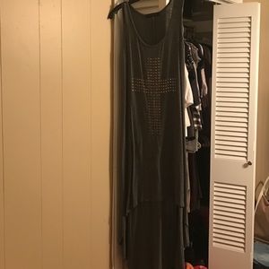 Grey hi low cross tunic