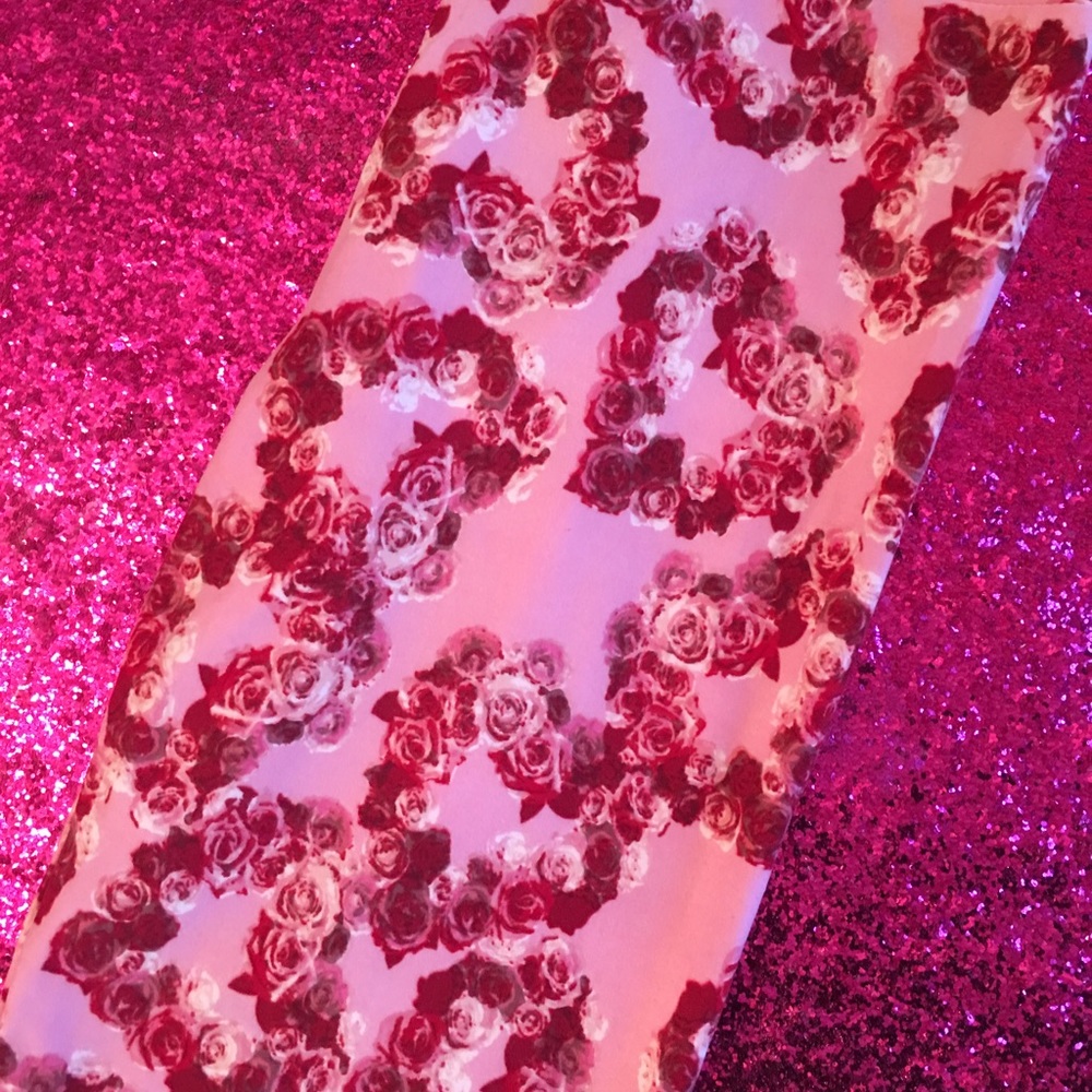 🦄 unicorn valentines rose leggings os