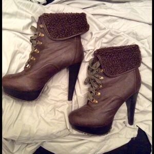 Brown combat style booties