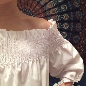 Off the shoulder white top