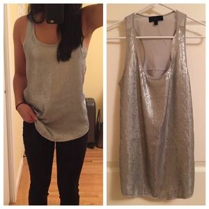 Banana Republic silver sequin tank