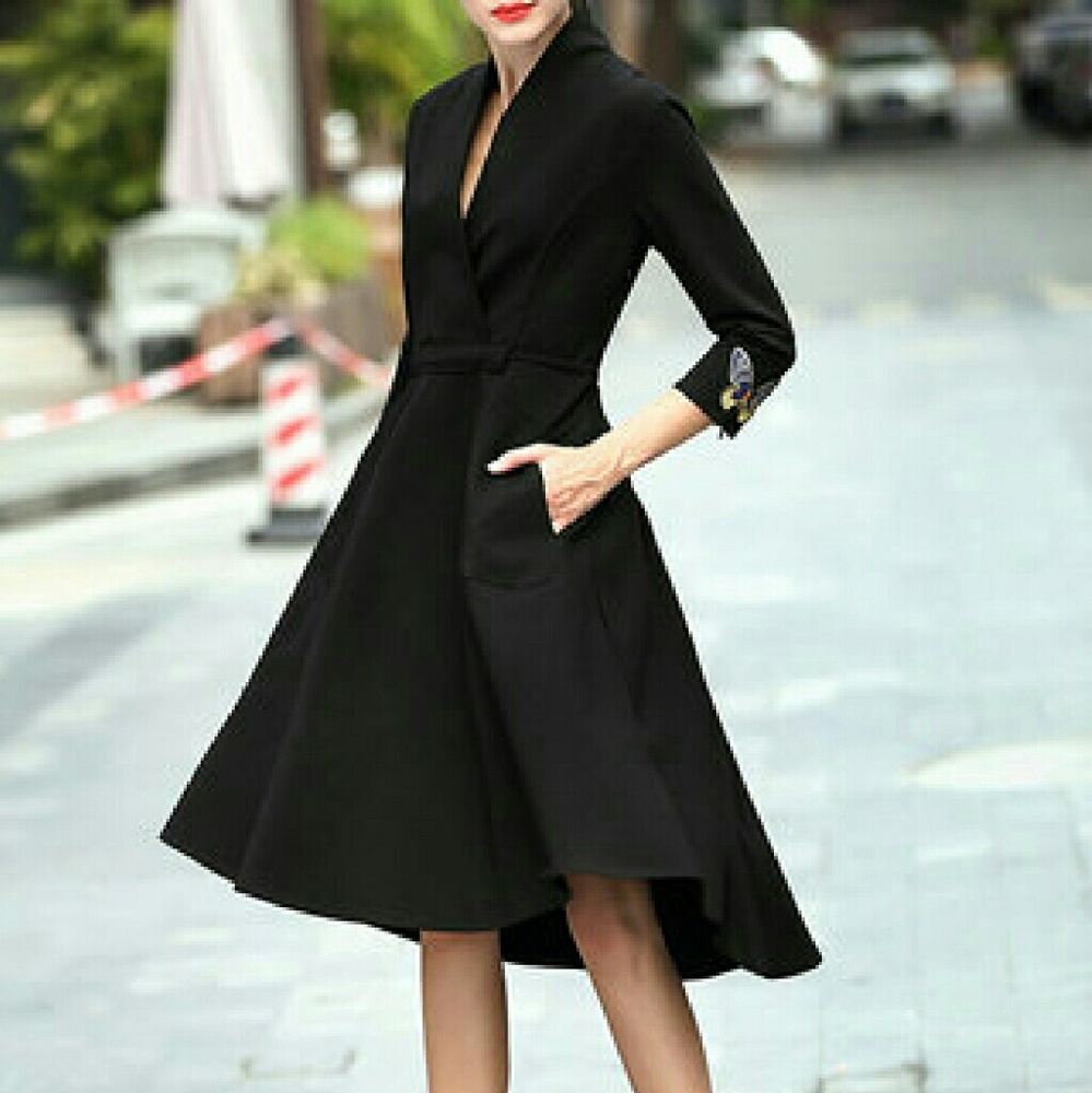 Fashion embroidered midi dress