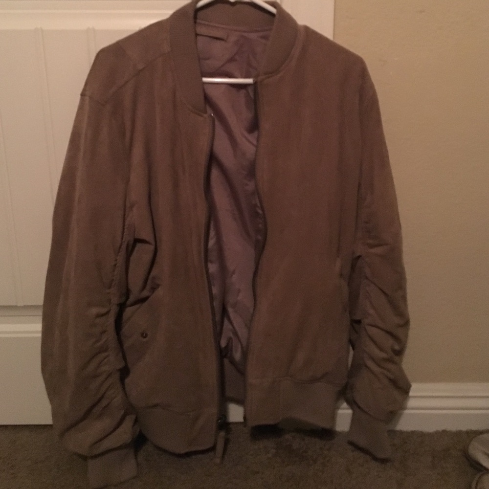 Suede bomber jacket.