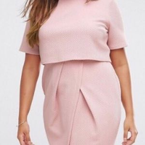 Pink Double Layer Textured Dress