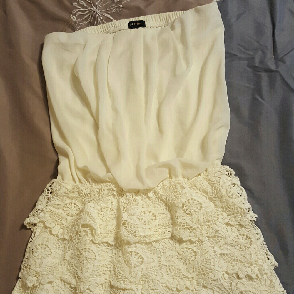 NWT Cream Color Strapless Romper