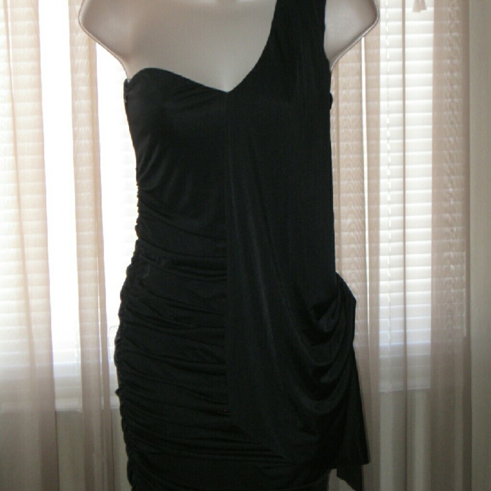 XXS Nikibiki Black One Strap Bodycon Mini Dress