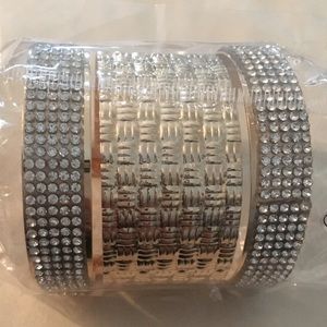 Gold and crystal cuff