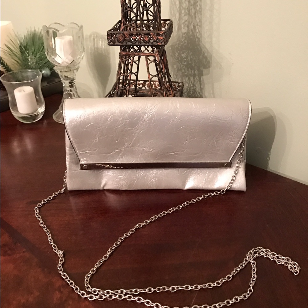NWT silver clutch