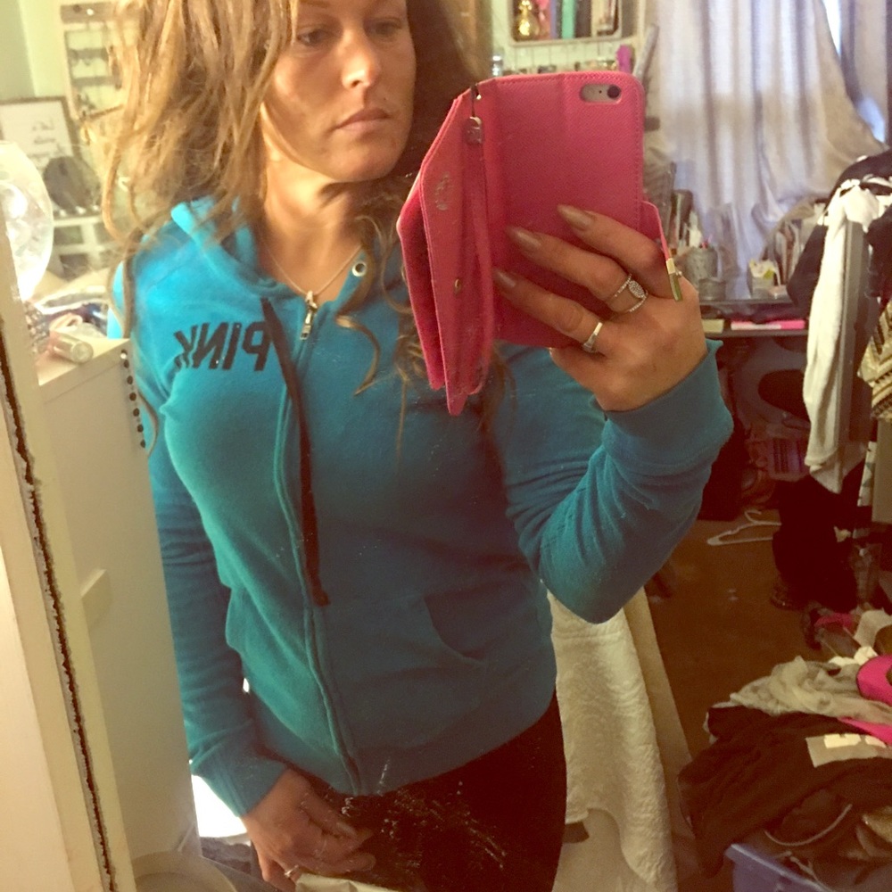 Vs pink jacket. comfy towel like material