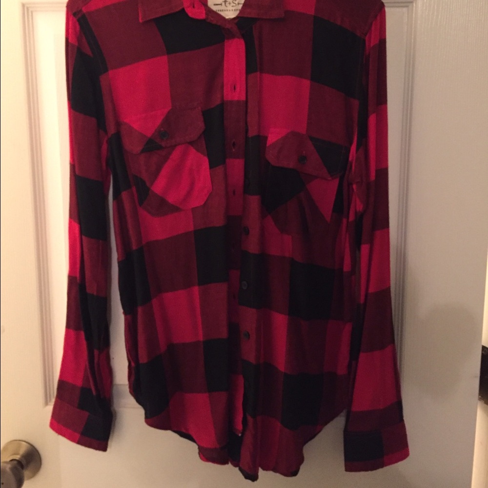 Red Plaid Button Down