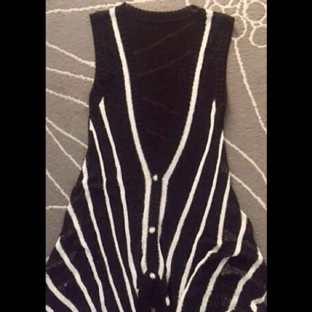 Knitted Long Button-Front Vest