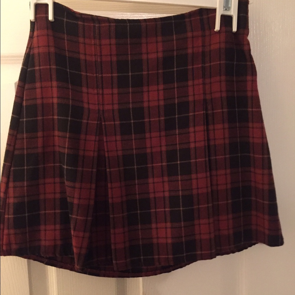 Brandy Melville Red Plaid Skirt