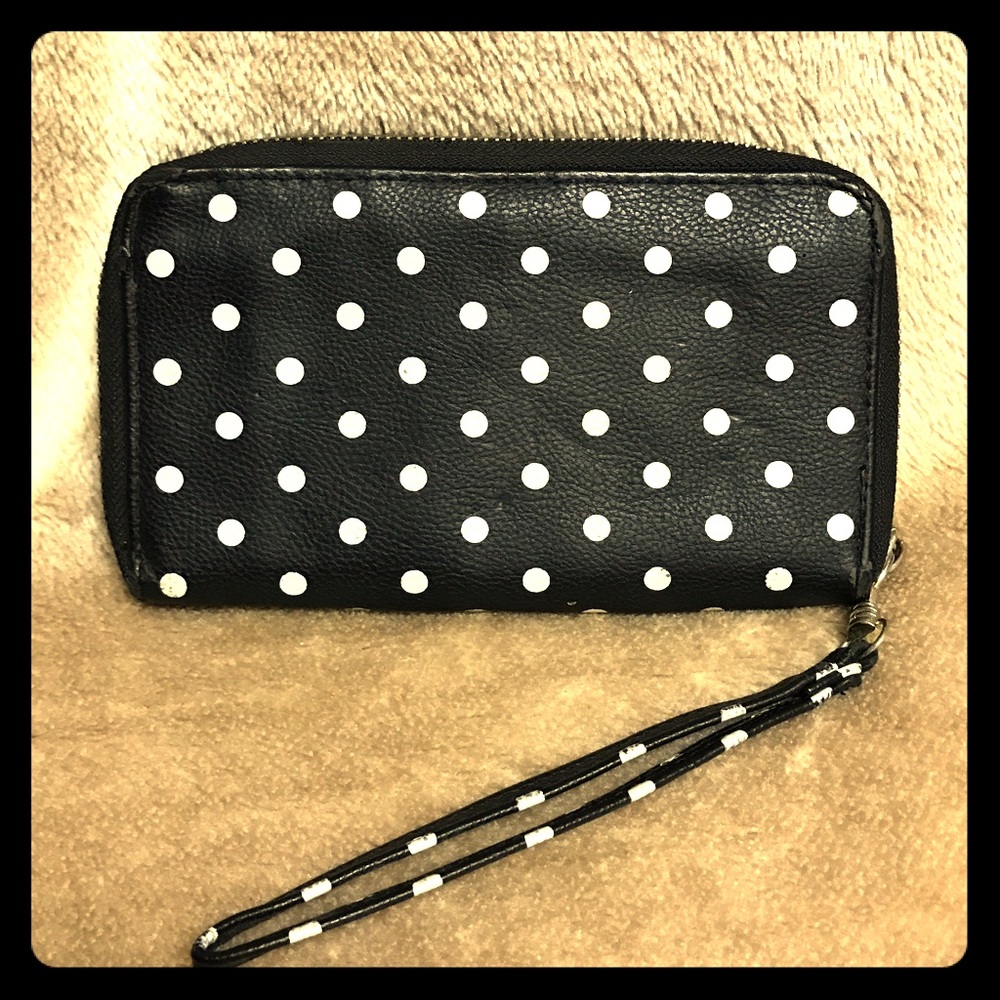 Polka dot wallet wristlet