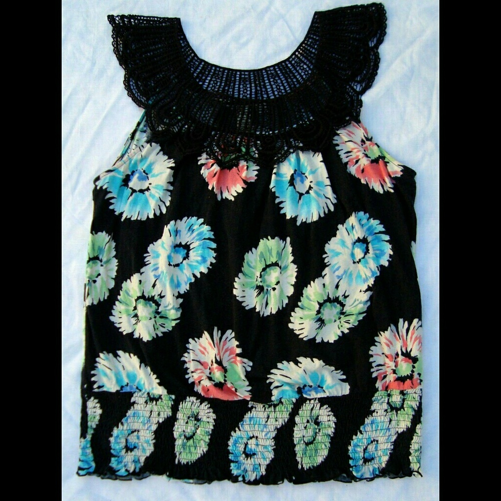 From Anthropologie-Sleeveless Floral Blouse