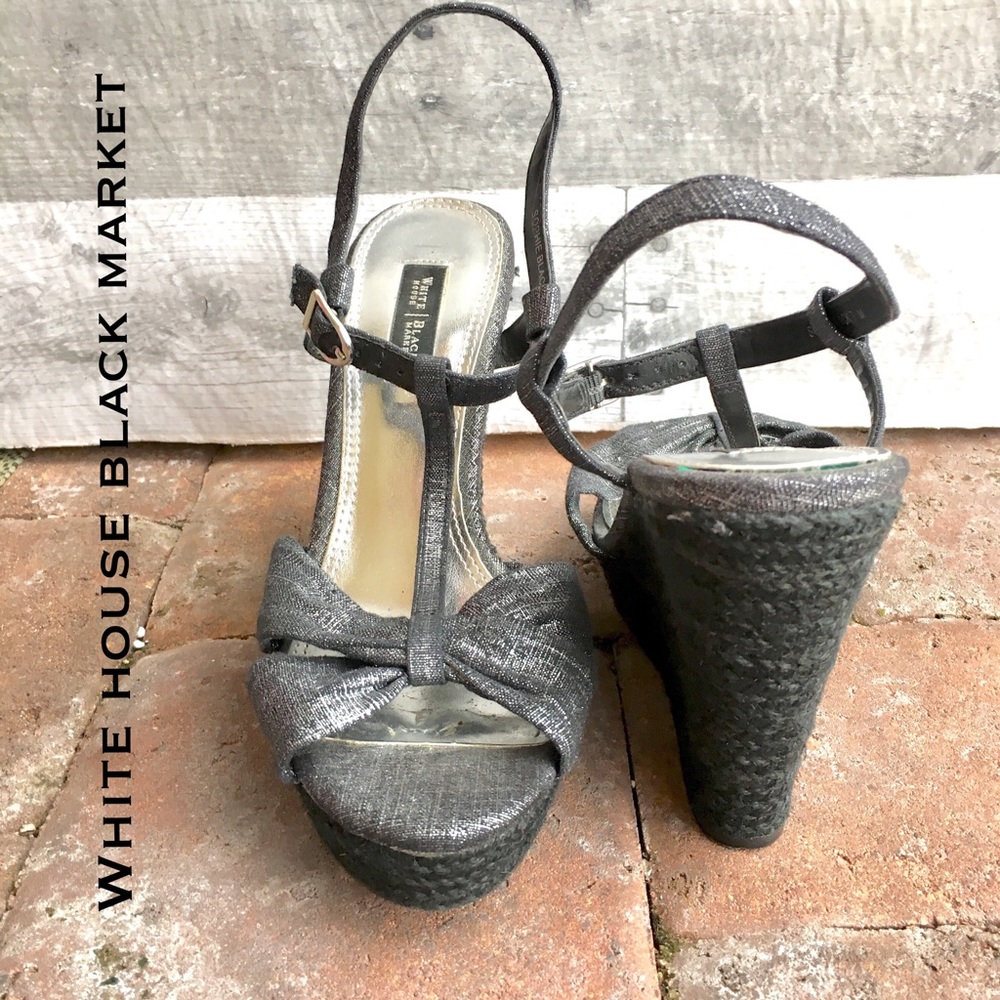 Sophie metallic black espadrille t strap sandal - Picture 2 of 4