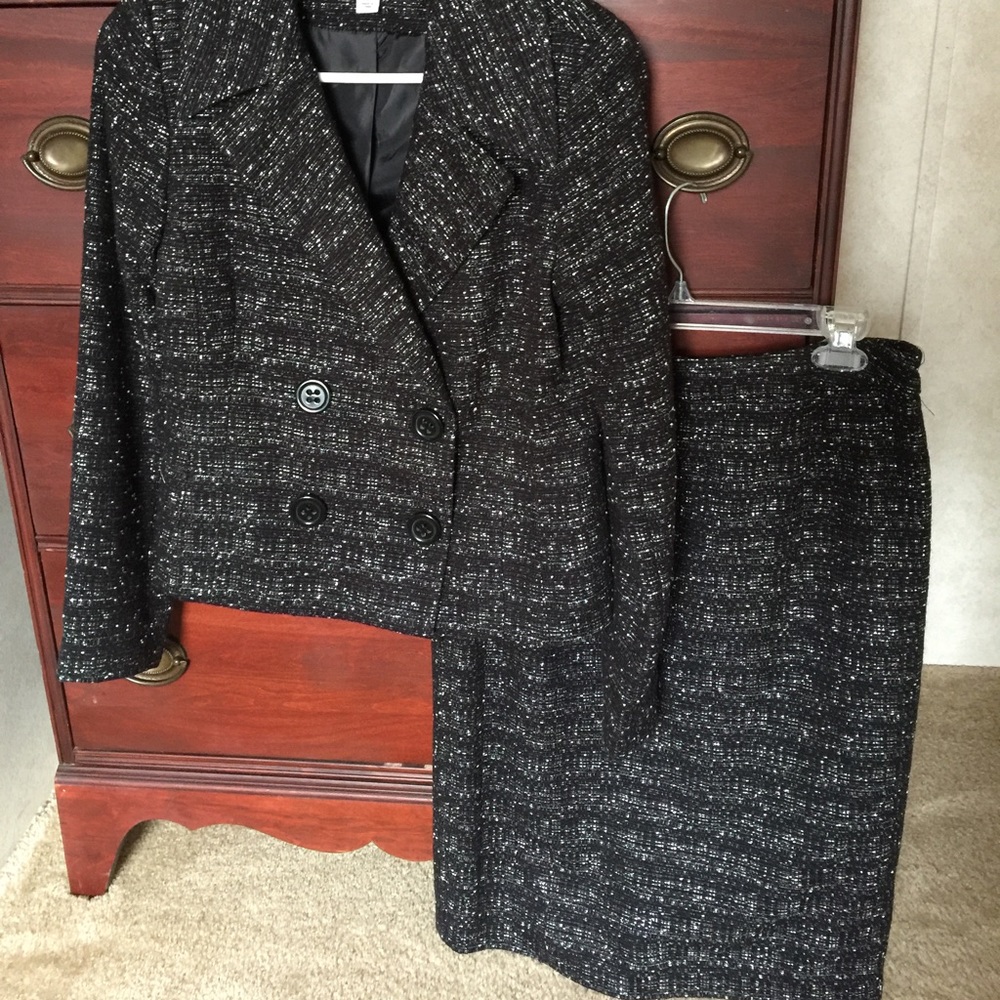 Black with silver sparkle suit.