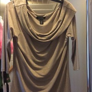 White House Black Market gold off the shoulder top