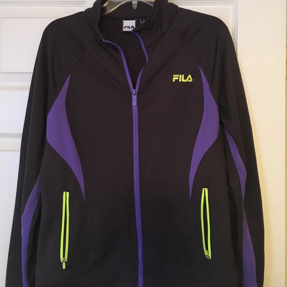 Grey and purple Fila track jacket