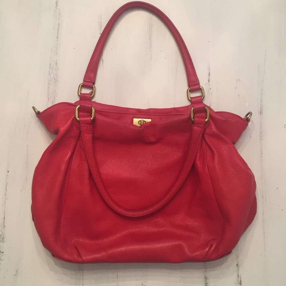 J Crew Red Brompton bag