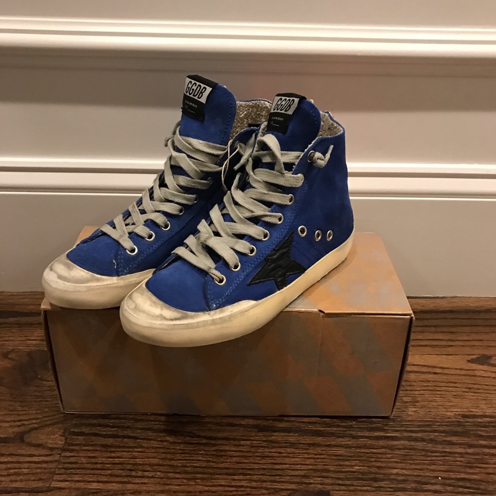 Golden Goose Blue Suede Francy NWT 36