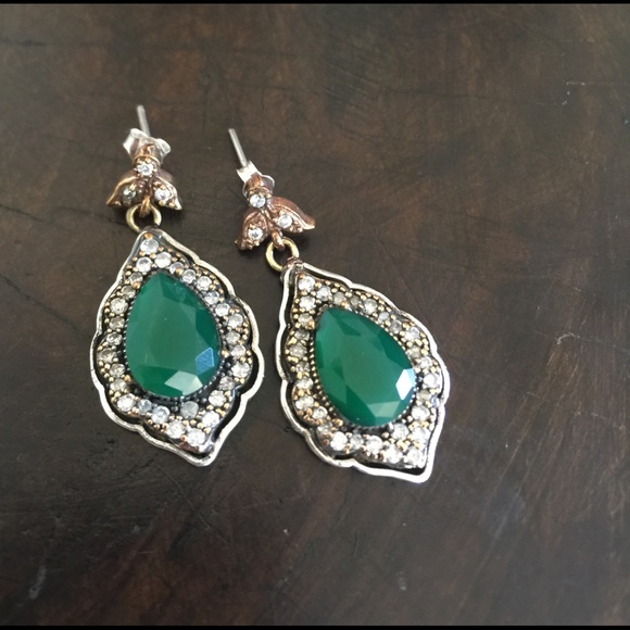 Jewelry - Turkish Emerald Topaz 925 Sterling Silver Earrings