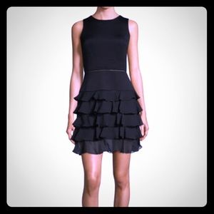 Maia black tiered ruffle dress. Brand new.