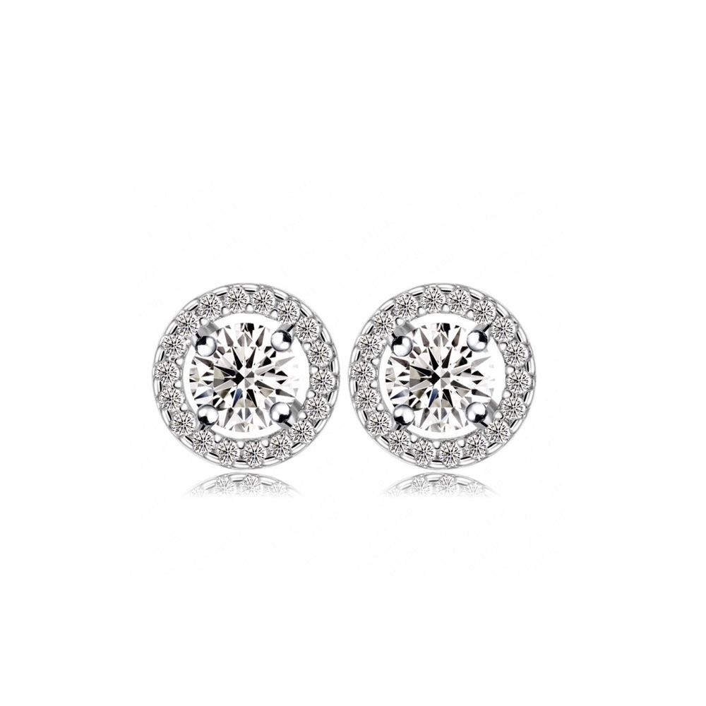 1 Pair Silver Lollipop Crystal Earrings - Picture 3 of 3