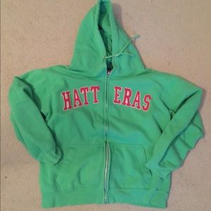 Green hatteras zip up hoodie