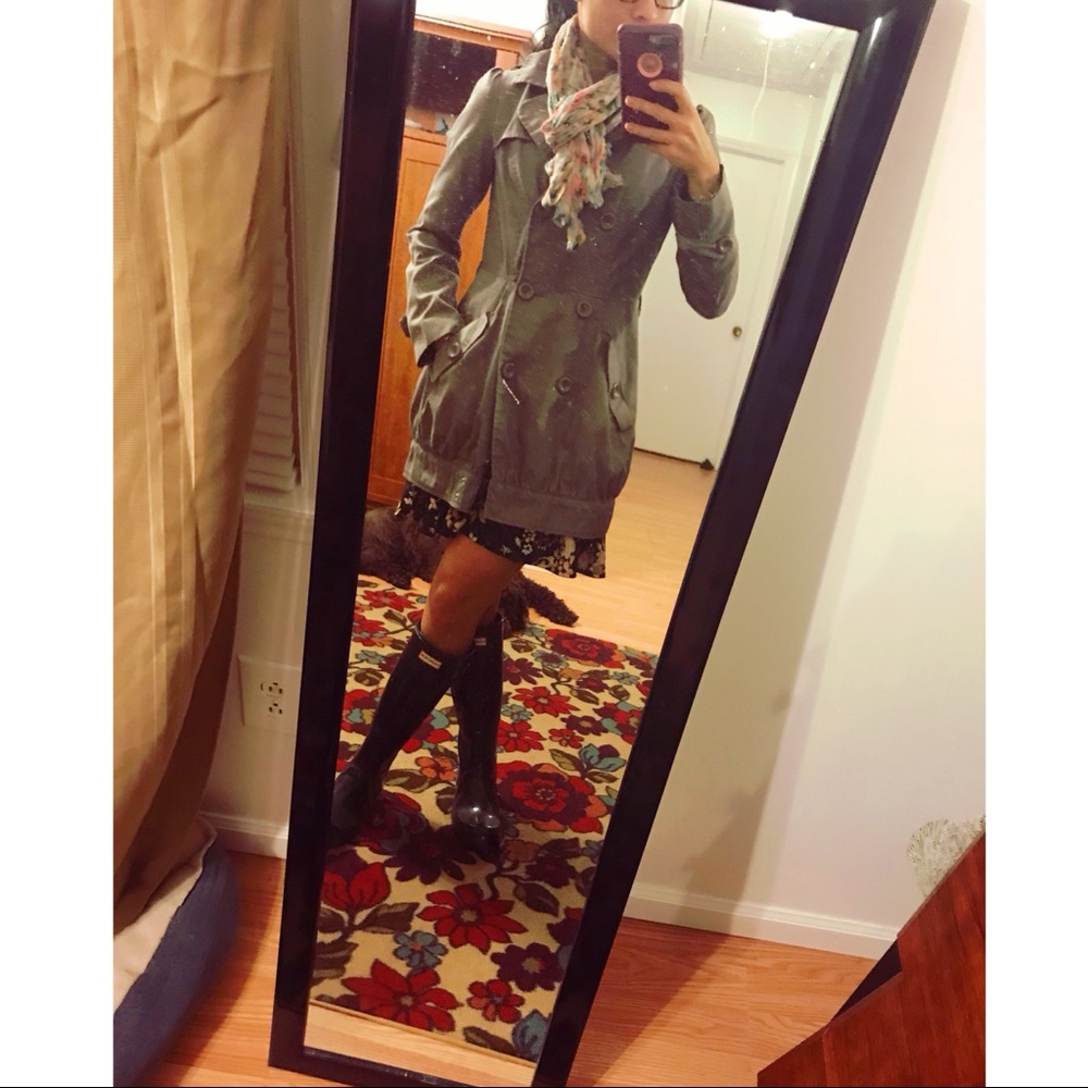 Forever 21 Light grey tench coat.