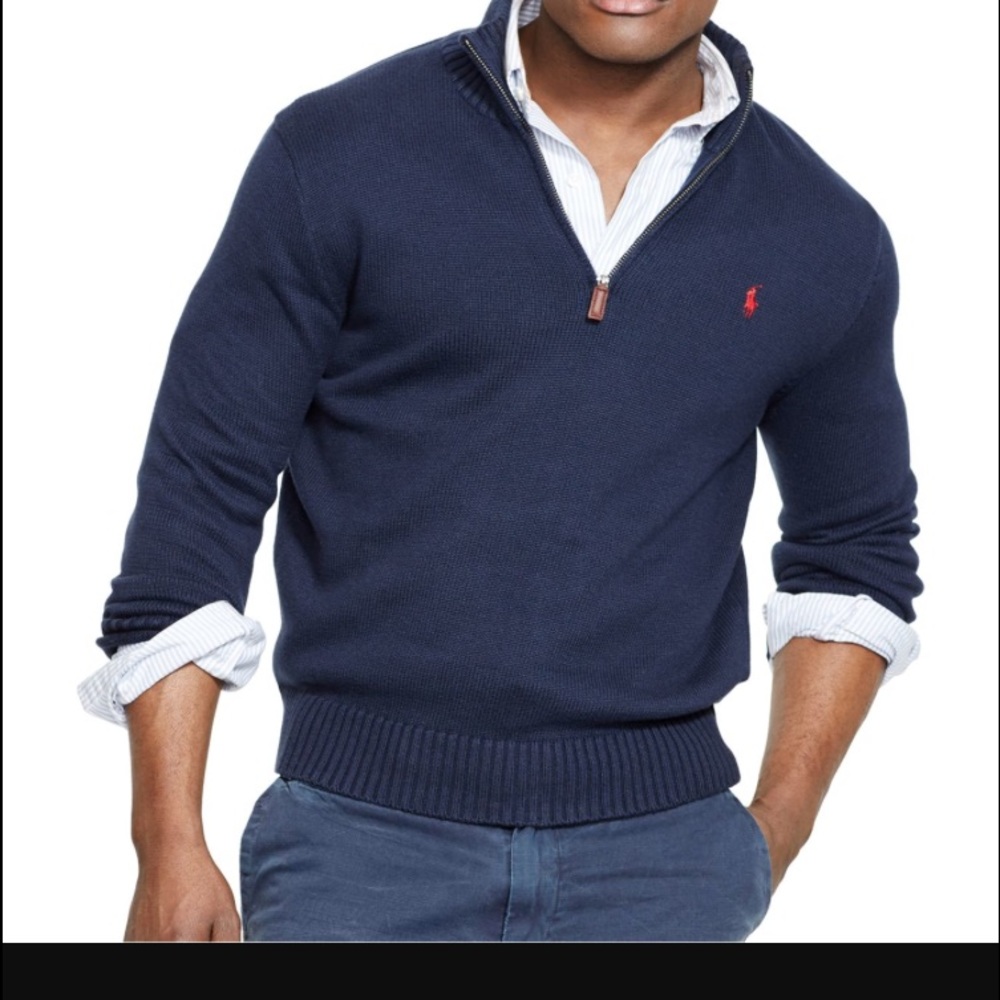Polo half-zip mock neck MENS sweater XL ❄️