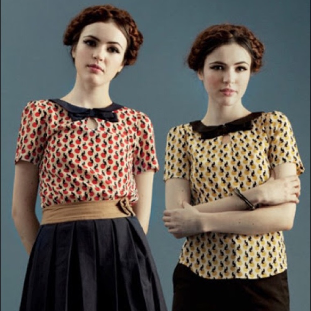 Kittens on Moons Bow Blouse