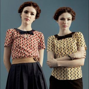 Kittens on Moons Bow Blouse