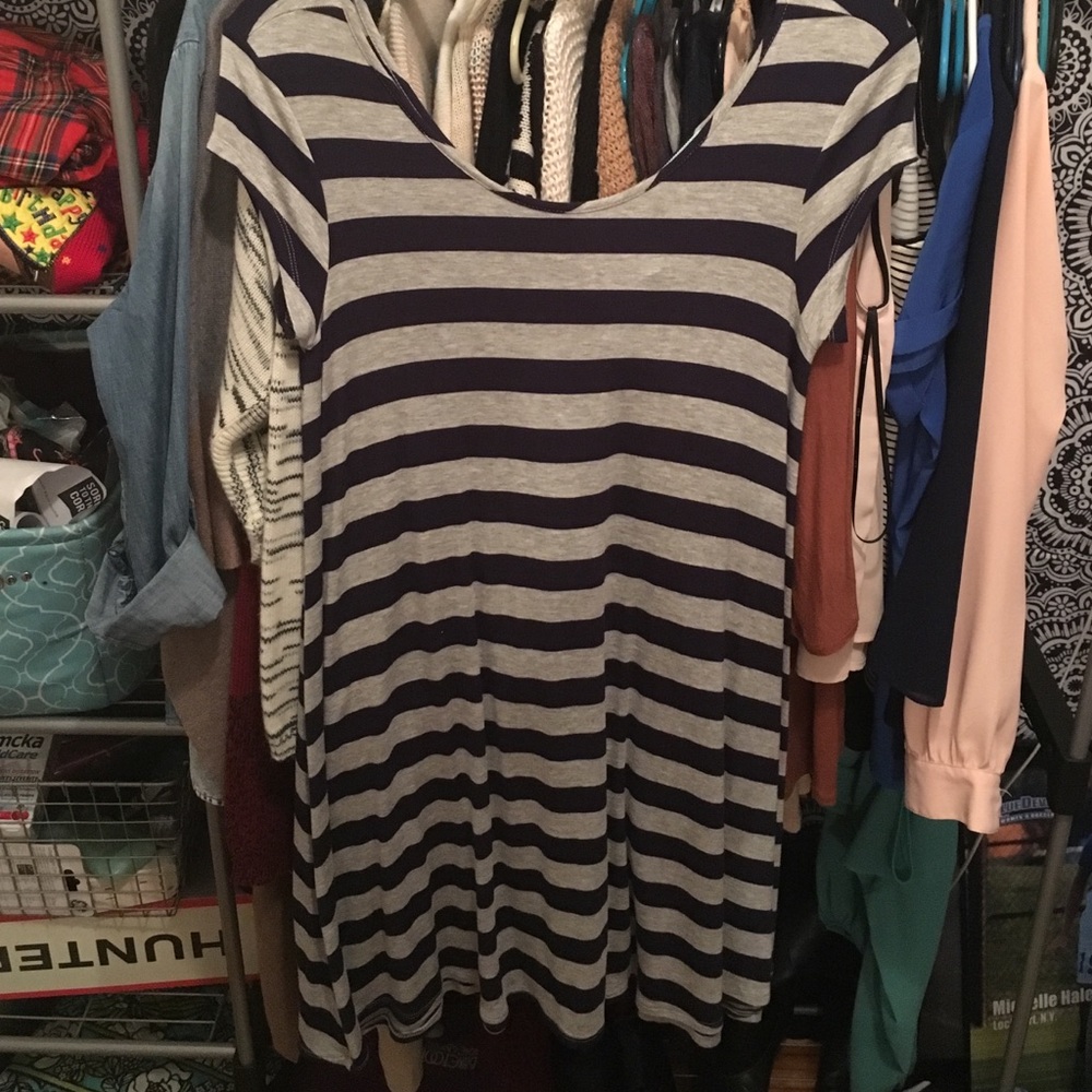 Short sleeved striped dress