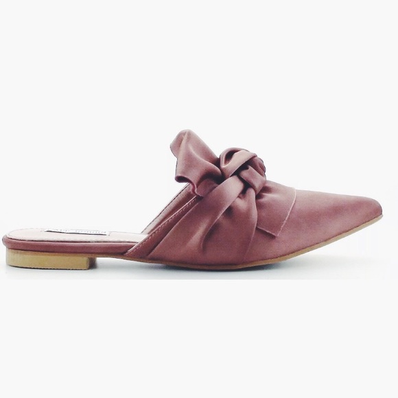 🆕HP✨Fiona Satin Mule Slides Pointy Toe with a Bow - Picture 5 of 8