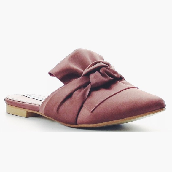 🆕HP✨Fiona Satin Mule Slides Pointy Toe with a Bow - Picture 6 of 8