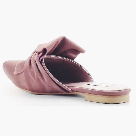 🆕HP✨Fiona Satin Mule Slides Pointy Toe with a Bow - Picture 7 of 8