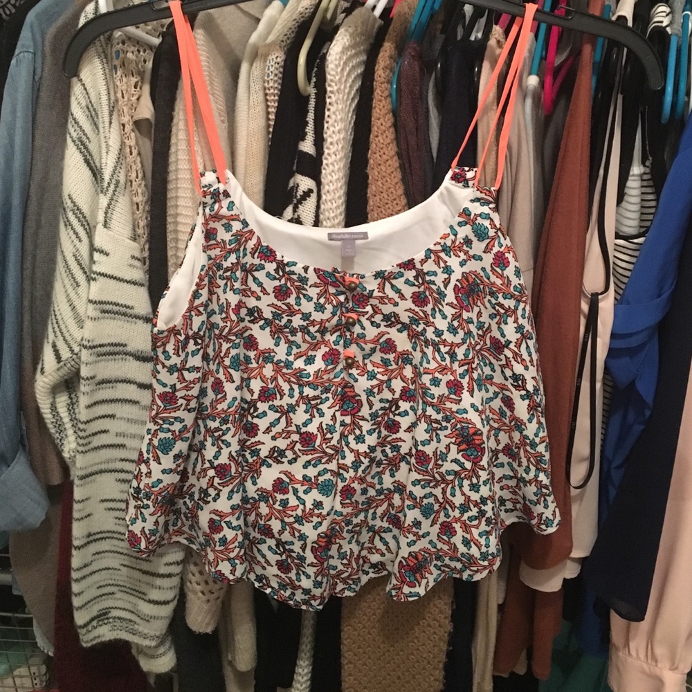 Multi colored flow crop top