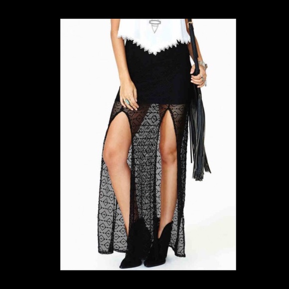 Sheer Maxi Skirt With Shorts - Picture 3 of 4