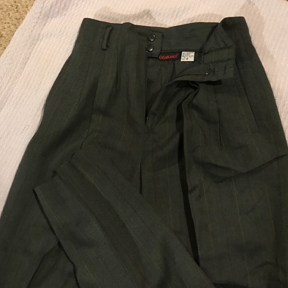 Dark Gray with Maroon and lite beige pinstripes